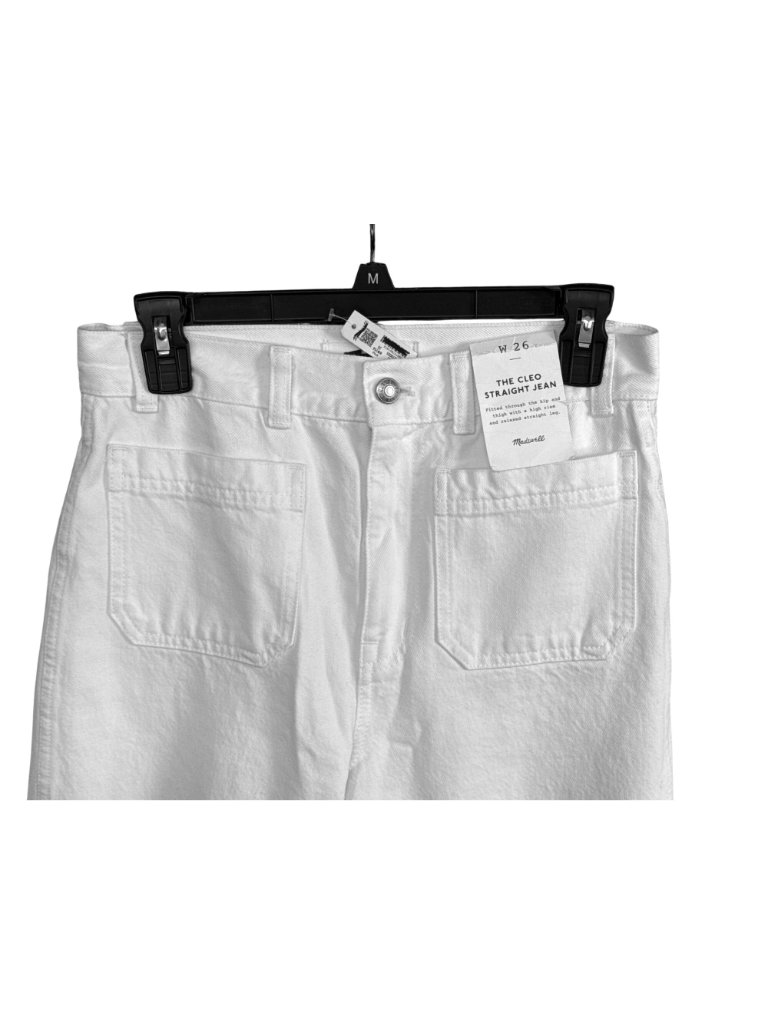 Madewell The Cleo Straight Jean~Size 26~White High Rise Patch Pocket Nwt L5 25 — image 5 of 8